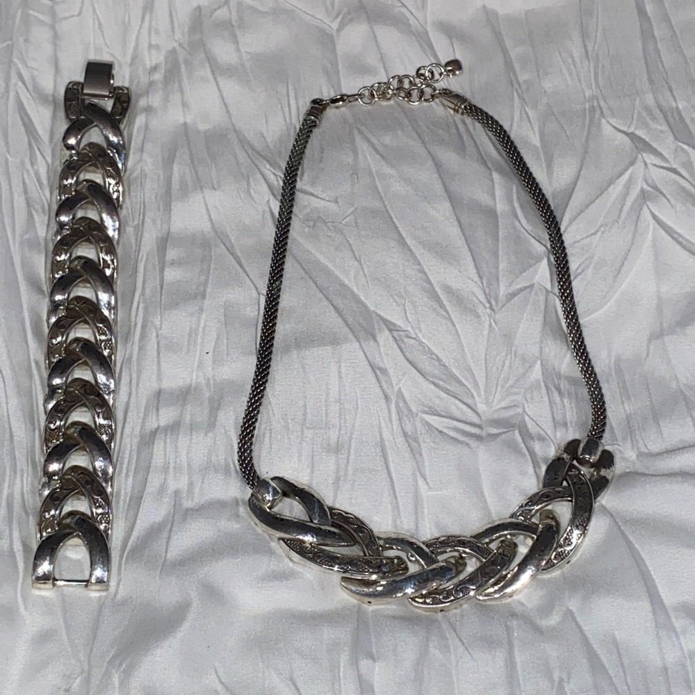 2pc SET Brighton Venetian Canals Necklace & Bracelet Silver Fashion Jewelry